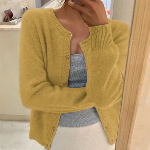 Imogene Cardigan | Women’s Winter Round Neck Knit Cardigan
