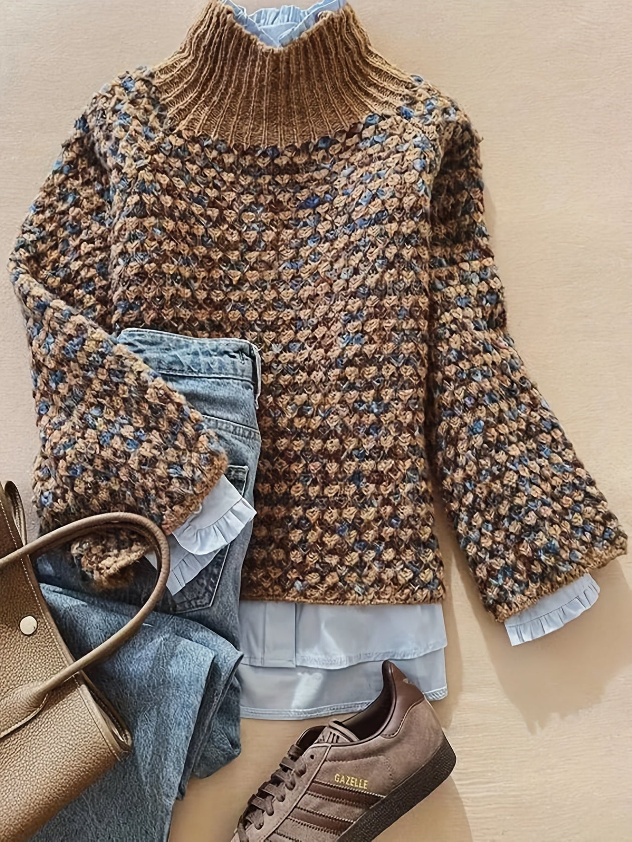 Xayana Jumper | Women’s Autumn Textured Knit Crewneck Jumper