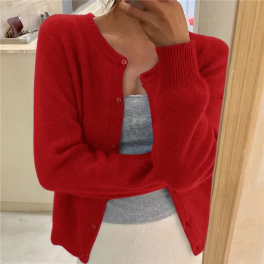 Imogene Cardigan | Women’s Winter Round Neck Knit Cardigan
