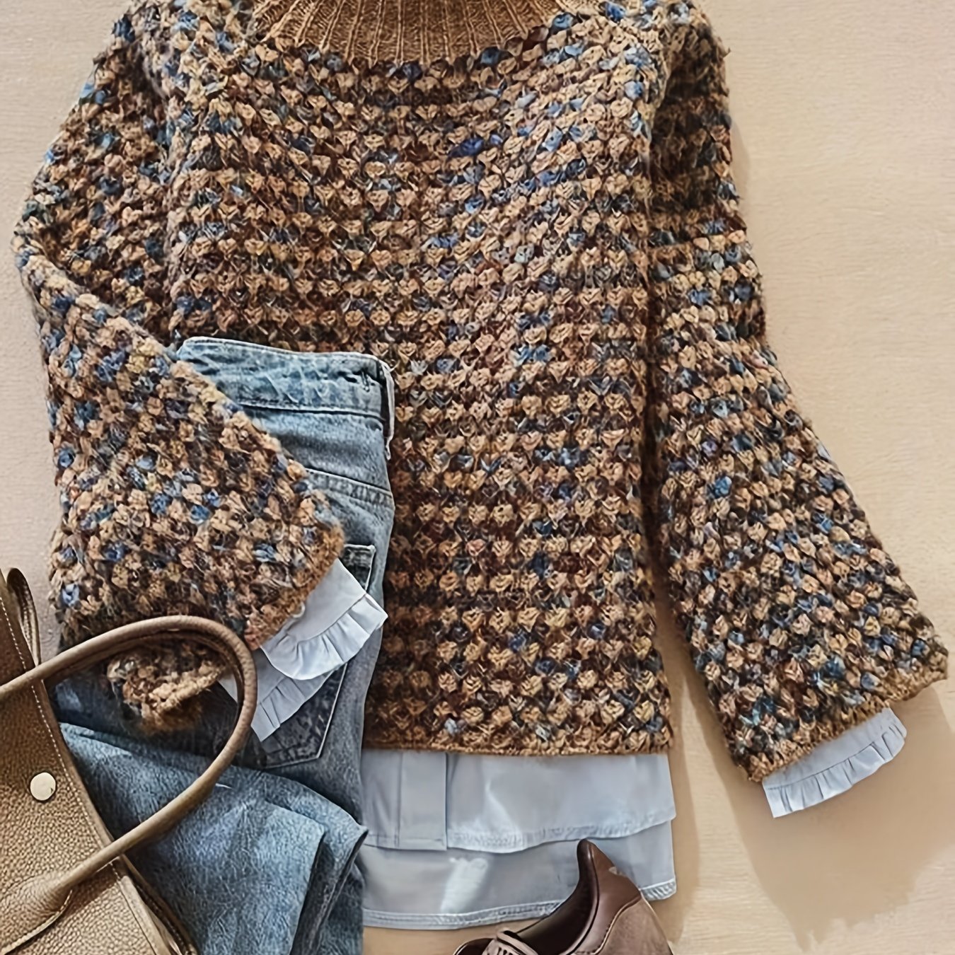 Xayana Jumper | Women’s Autumn Textured Knit Crewneck Jumper