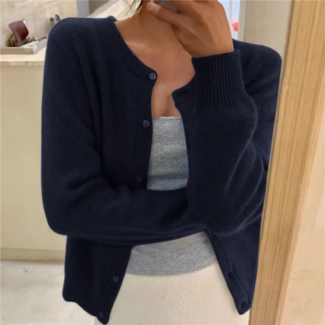Imogene Cardigan | Women’s Winter Round Neck Knit Cardigan