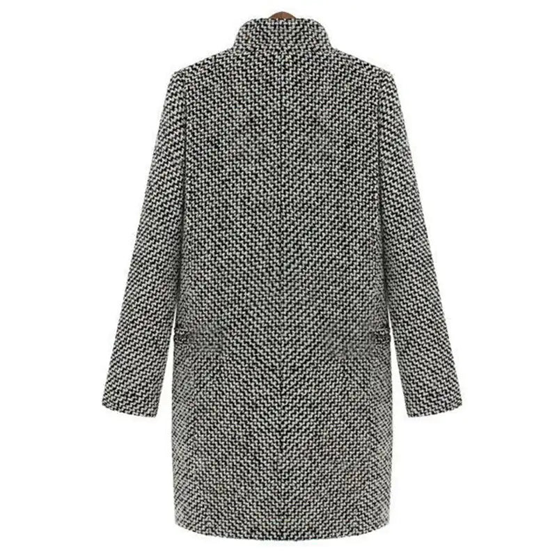 Iida Winter Coat | Women's Houndstooth Double-breasted Coat