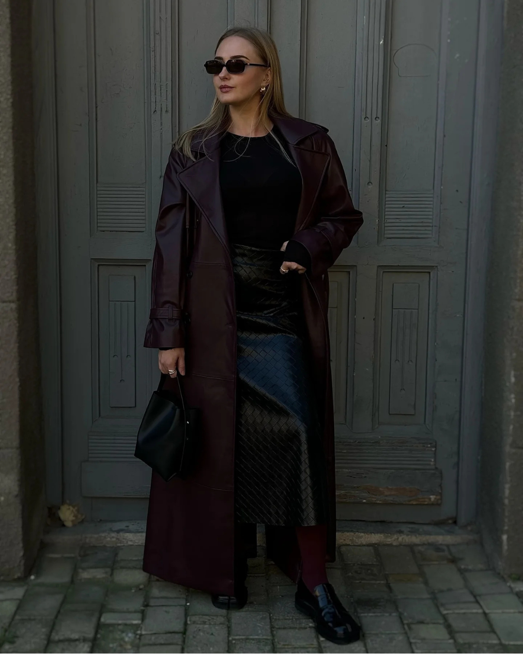 Hadley Trench Coat | Women’s Winter Faux Leather Trench Coat