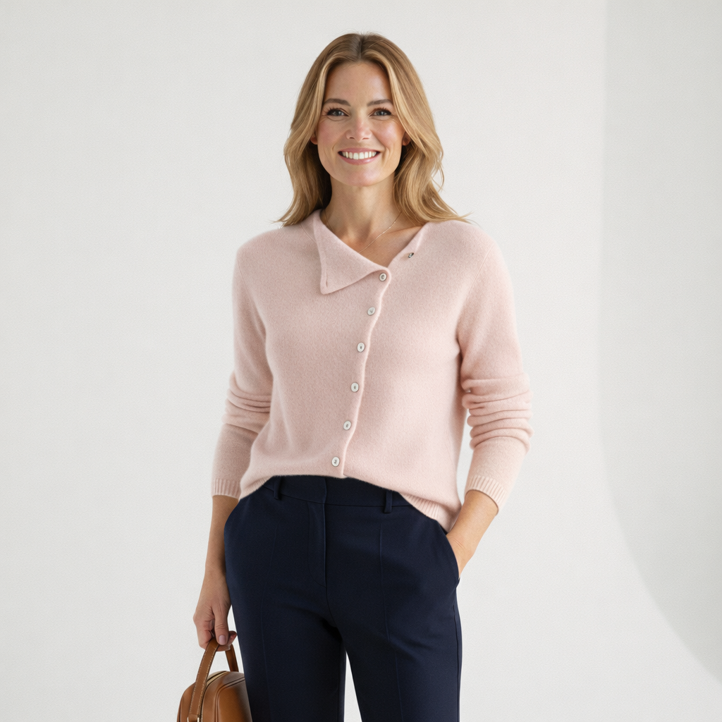 Eleanor Sweater | Winter Cashmere Cardigan with Button