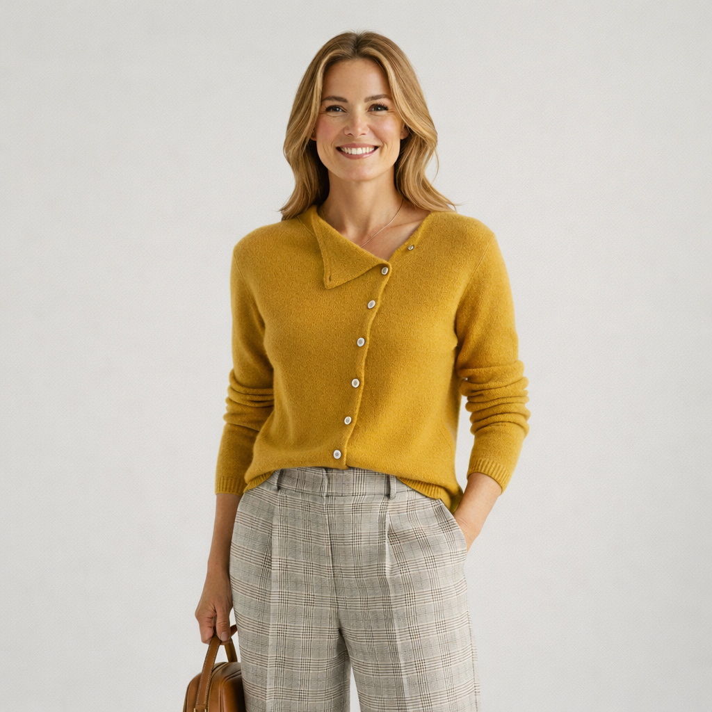 Eleanor Sweater | Winter Cashmere Cardigan with Button