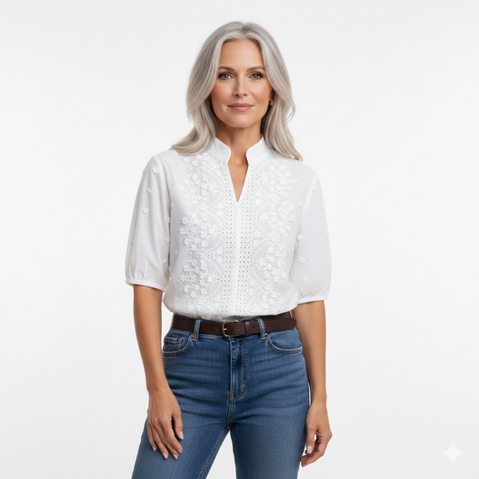 Sonora Blouse | White Elegant Women's Blouse |