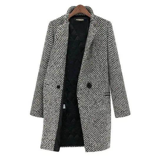 Iida Winter Coat | Women's Houndstooth Double-breasted Coat
