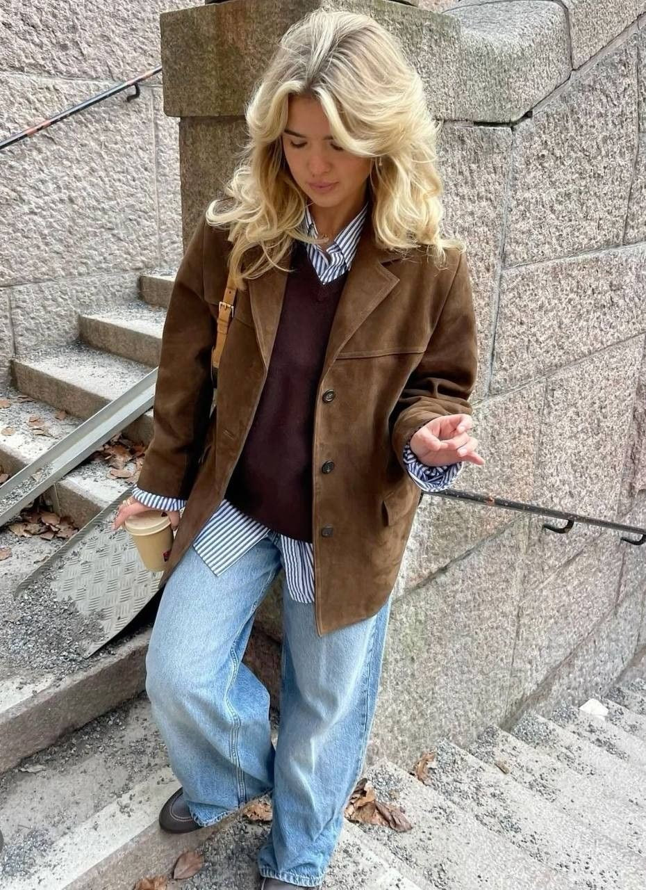 Tamra Blazer | Autumn Suede Tailored Blazer