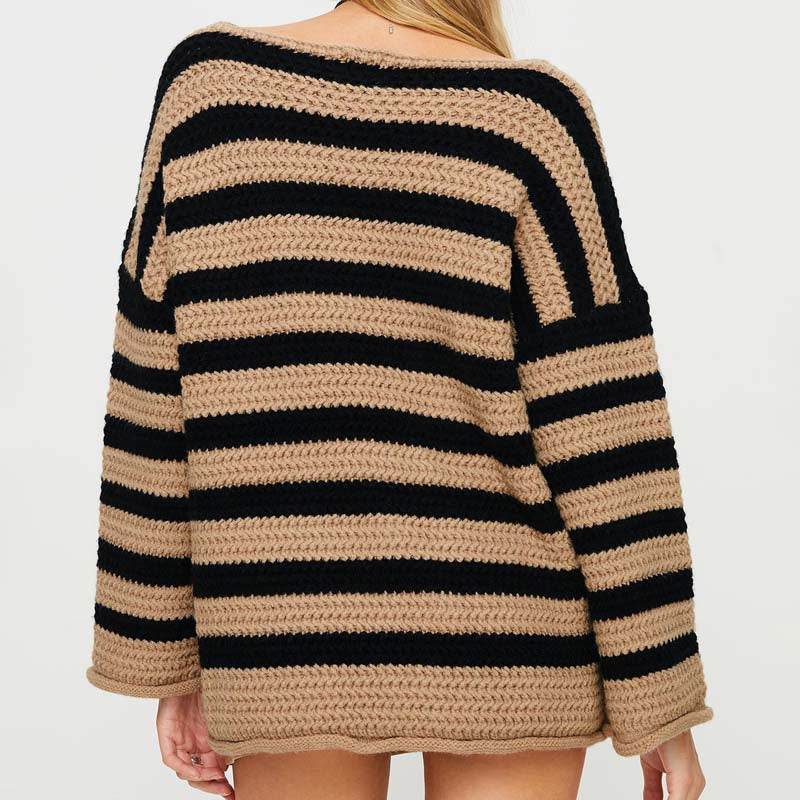 Yeona Jumper | Women's Autumn Striped Crochet Jumper
