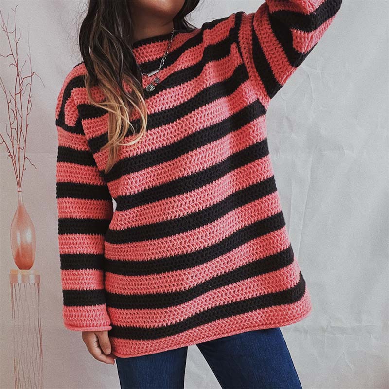 Yeona Jumper | Women's Autumn Striped Crochet Jumper