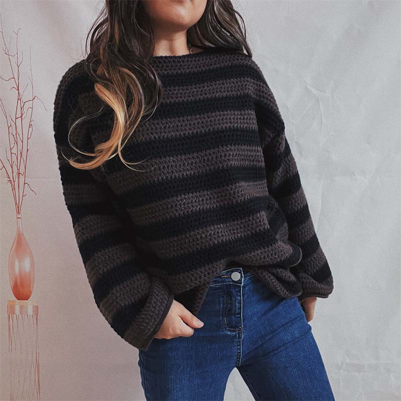 Yeona Jumper | Women's Autumn Striped Crochet Jumper