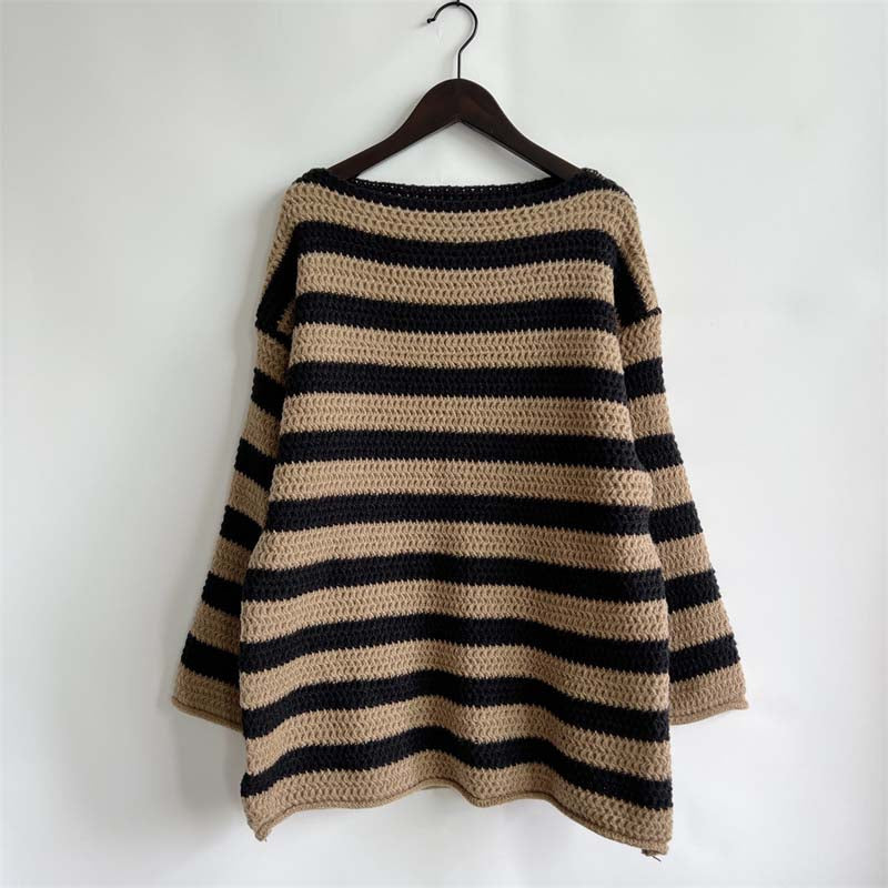 Yeona Jumper | Women's Autumn Striped Crochet Jumper