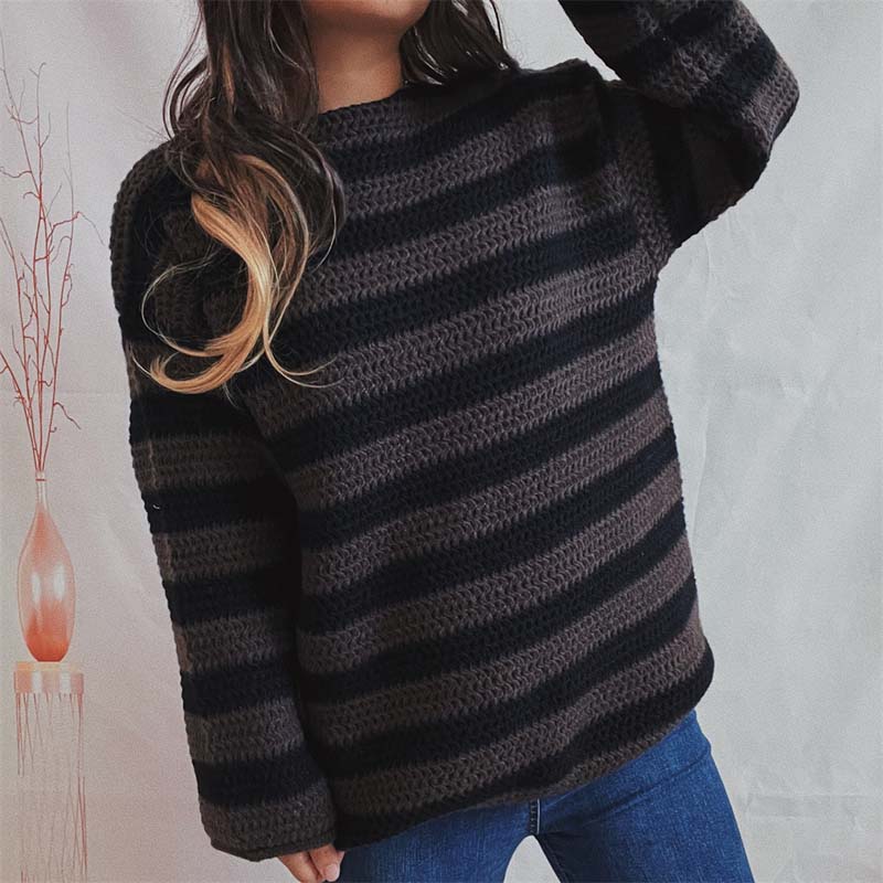 Yeona Jumper | Women's Autumn Striped Crochet Jumper