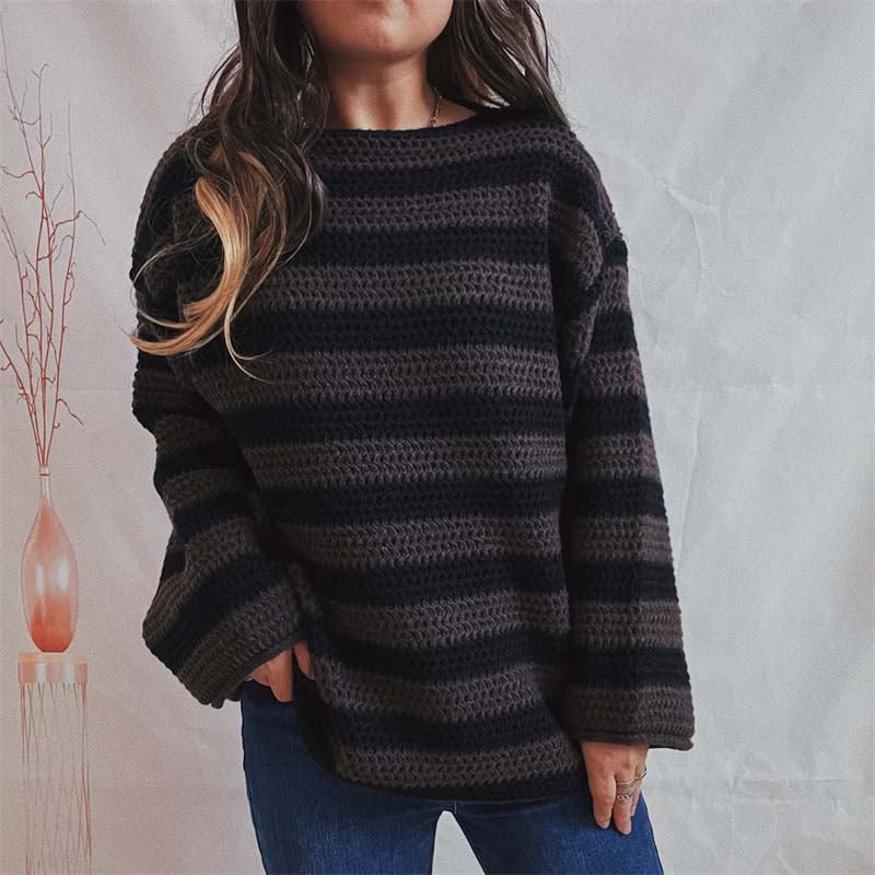 Yeona Jumper | Women's Autumn Striped Crochet Jumper