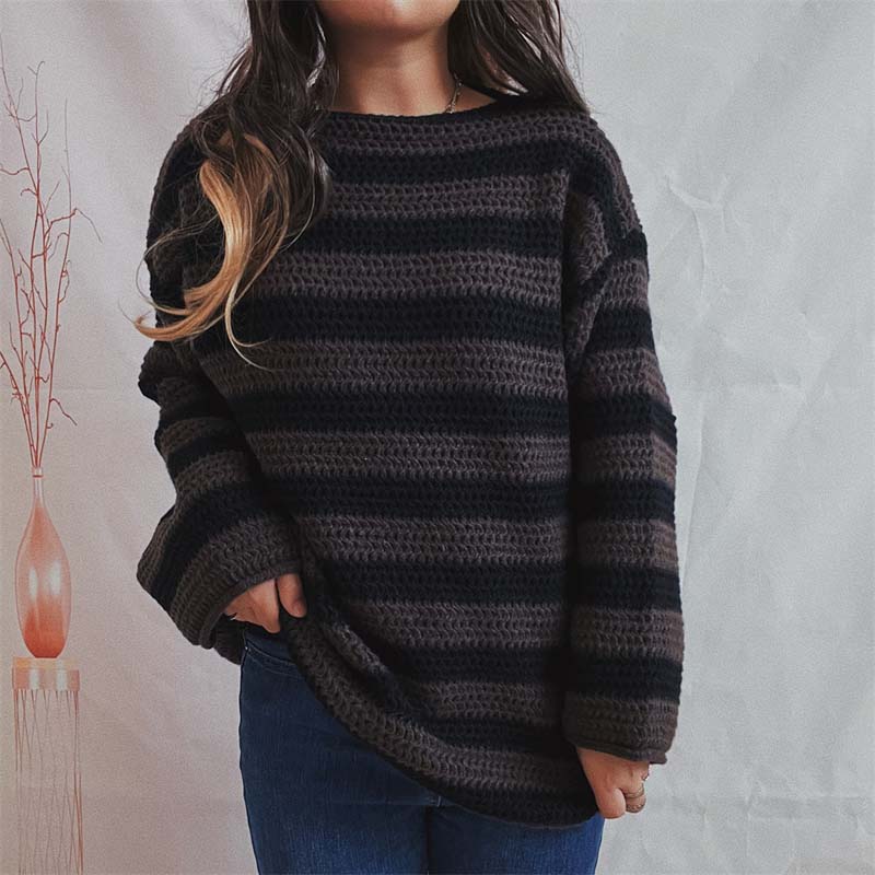 Yeona Jumper | Women's Autumn Striped Crochet Jumper