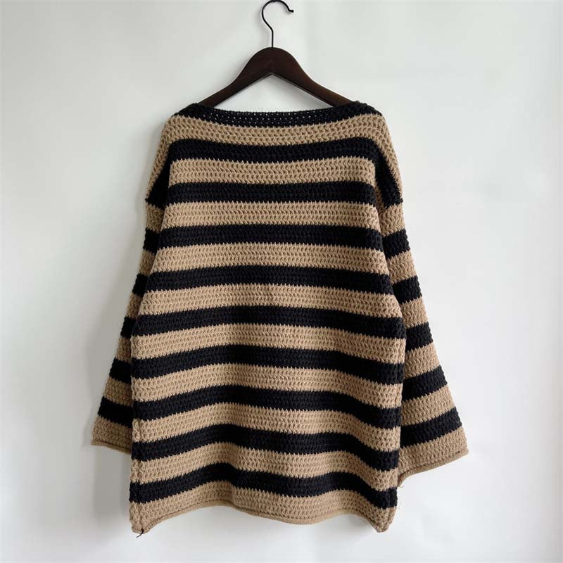 Yeona Jumper | Women's Autumn Striped Crochet Jumper