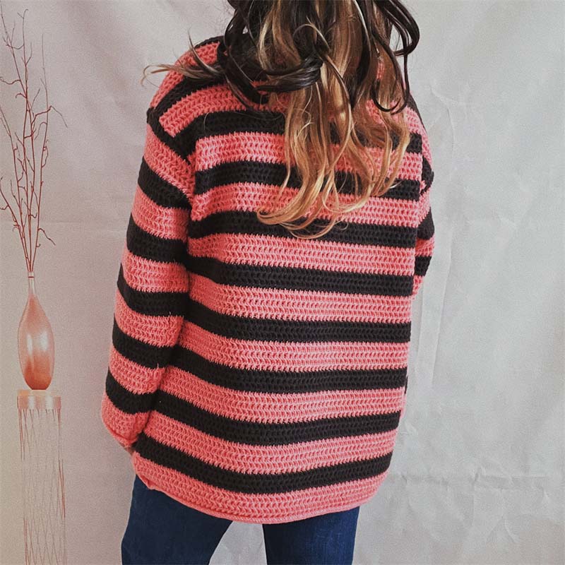 Yeona Jumper | Women's Autumn Striped Crochet Jumper