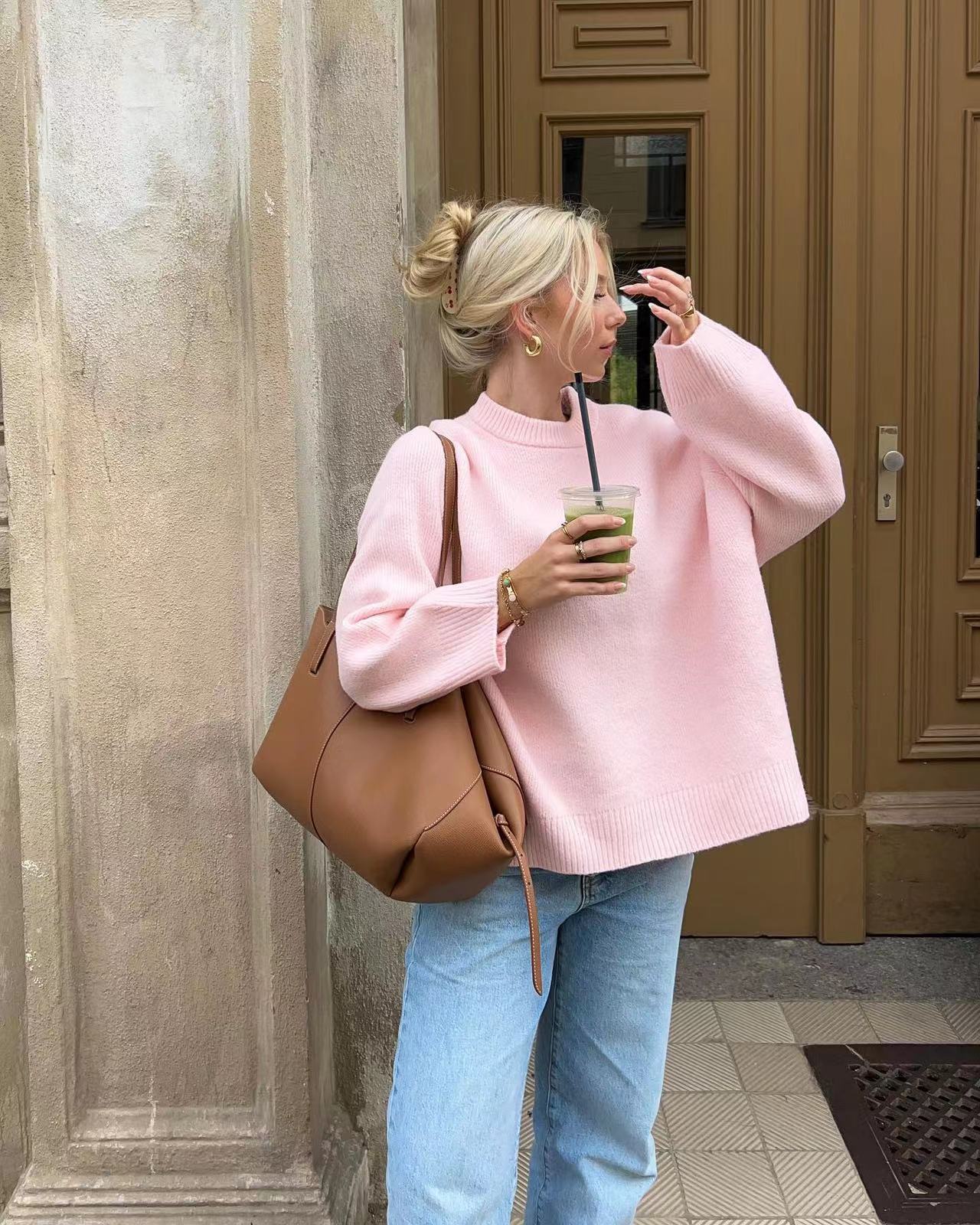 Yamila Jumper | Women’s Autumn Oversized Pink Knitted Jumper