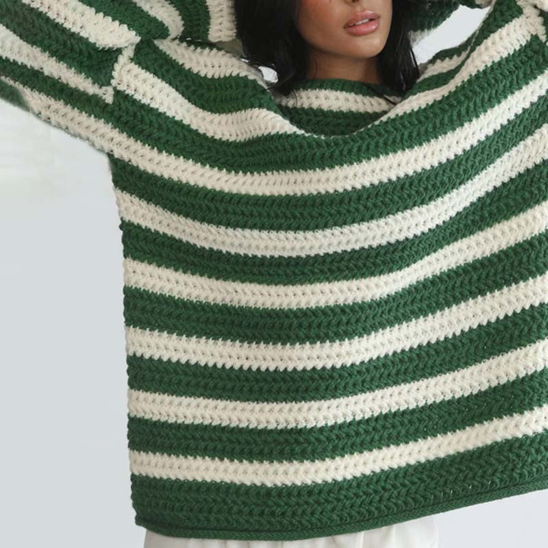 Yeona Jumper | Women's Autumn Striped Crochet Jumper
