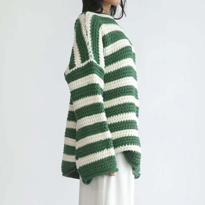 Yeona Jumper | Women's Autumn Striped Crochet Jumper