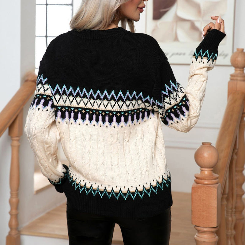 Yazmine Jumper | Women's Autumn Nordic Pattern Knitted Jumper