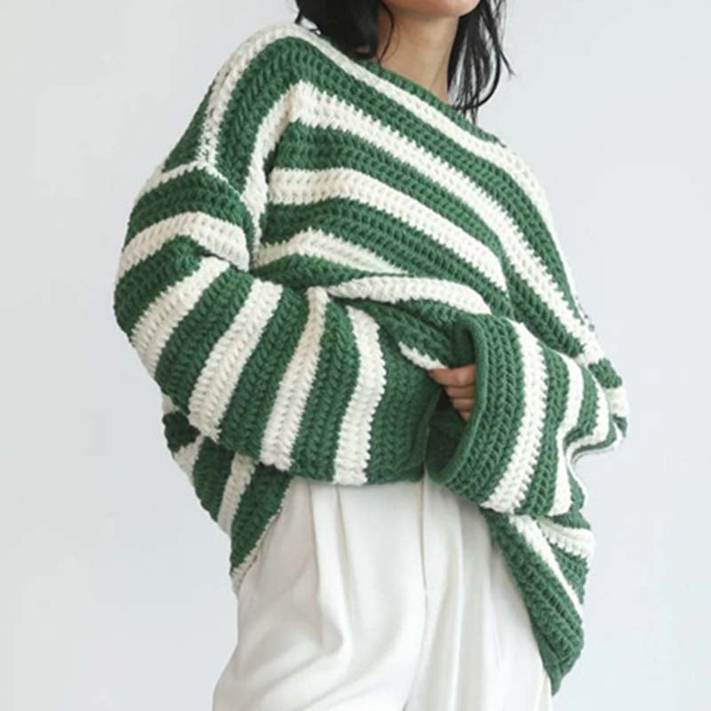 Yeona Jumper | Women's Autumn Striped Crochet Jumper