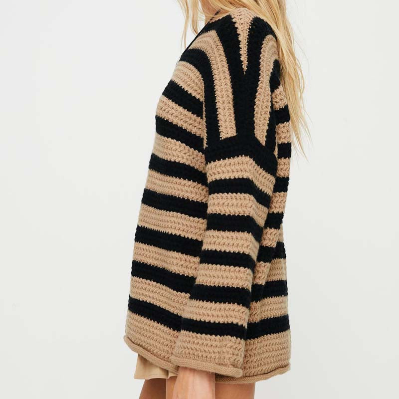 Yeona Jumper | Women's Autumn Striped Crochet Jumper