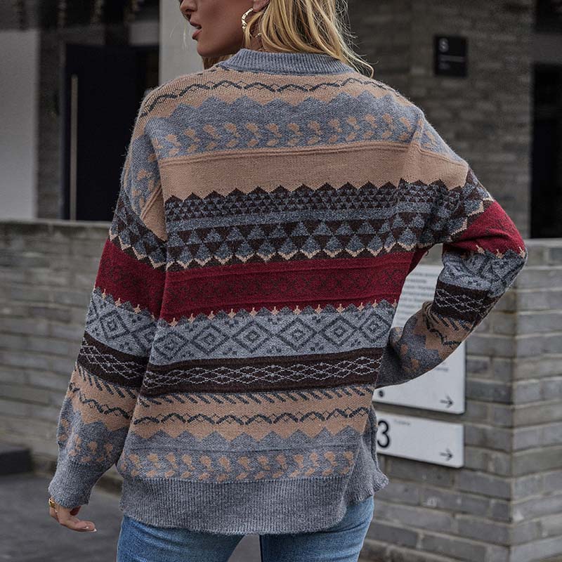 Yazmin Jumper | Women’s Autumn Geometric Pattern Knitted Jumper