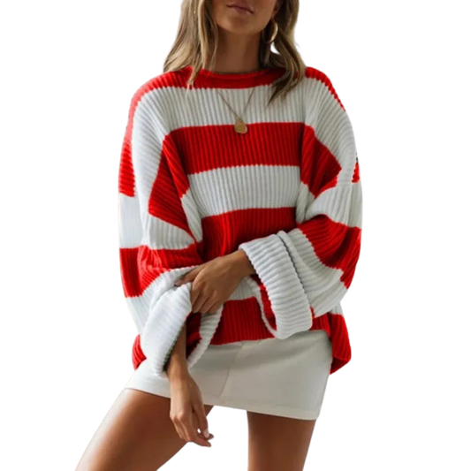 Indy Sweater | Oversized Striped Knit Pullover