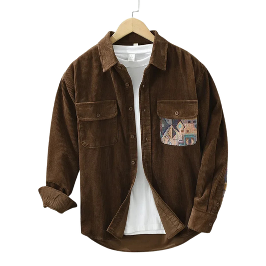 Fintan Men's Shirt | Comfort Velvet Long Sleeve Shirt