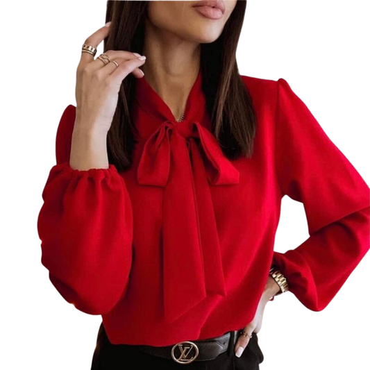 Nadeen  Blouse | Elegant Bow Winter Blouse for Women