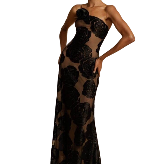 Lenka Dress | Women's Black Floral Maxi Dress