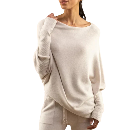 Gladys Sweater | Asymmetric Draped Off-Shoulder Jumper