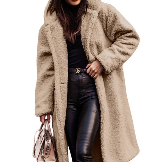 Georgina Coat | Cozy Long Teddy Plush Coat