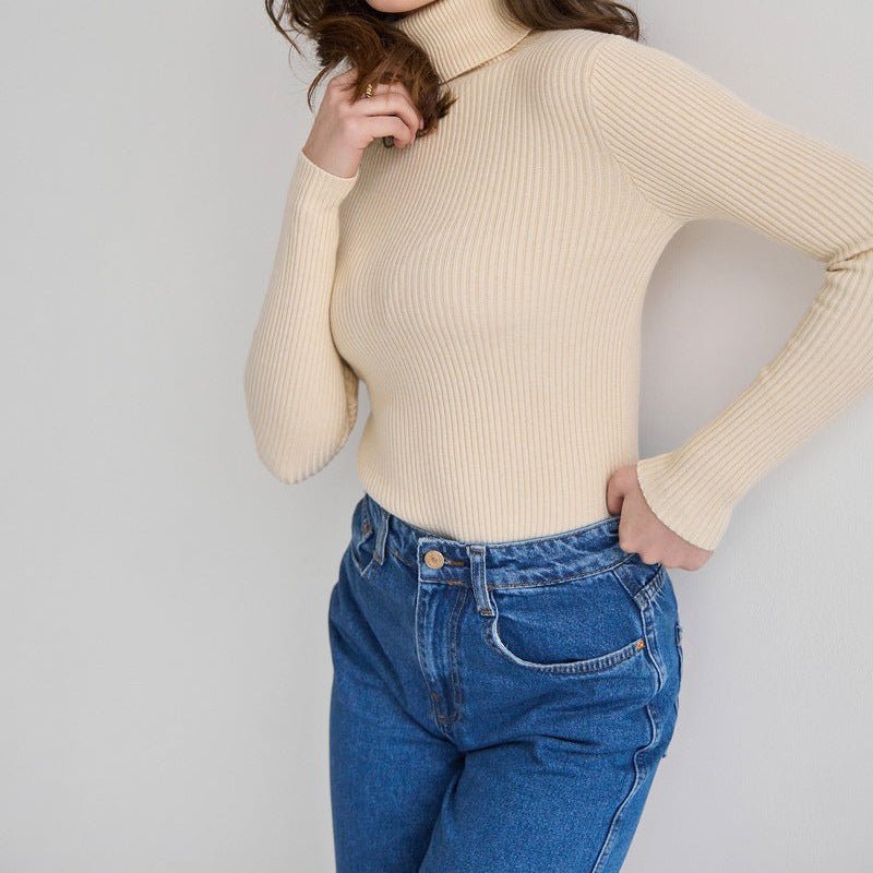 Yannina Jumper | Women’s Autumn Ribbed Turtleneck Knitted Jumper