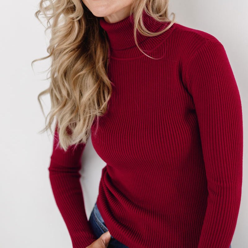 Yannina Jumper | Women’s Autumn Ribbed Turtleneck Knitted Jumper