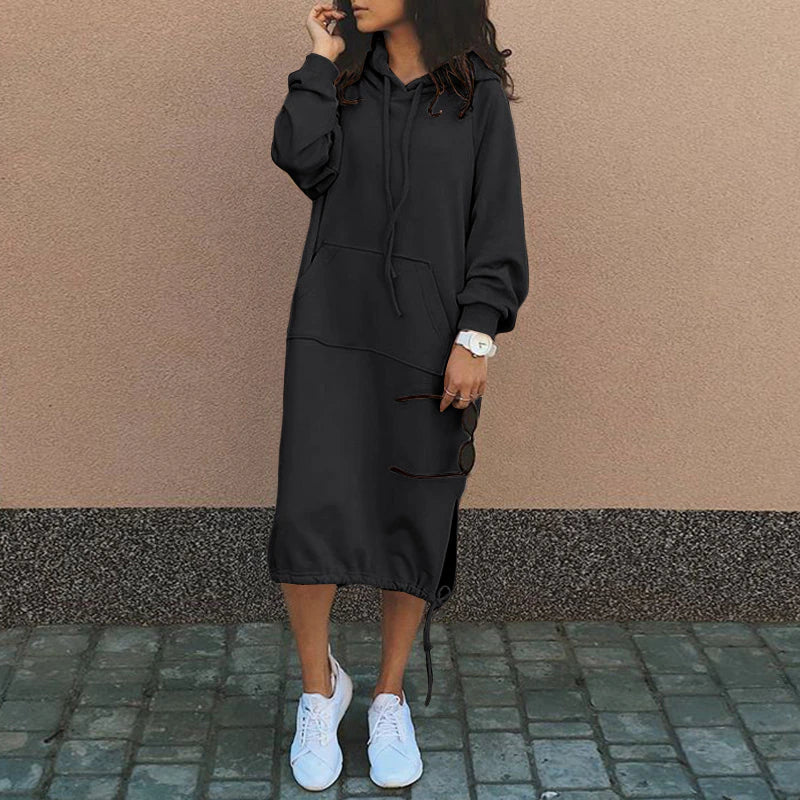 Vilda Dress | Winter Casual Hoodie Midi Dress