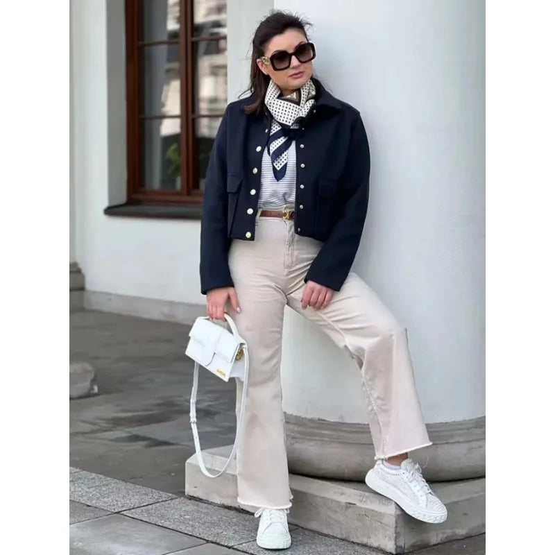 Haya Jacket | Women’s Winter Cropped Button Jacket