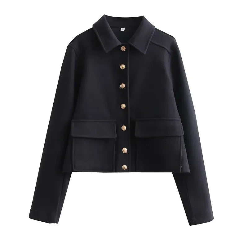 Haya Jacket | Women’s Winter Cropped Button Jacket