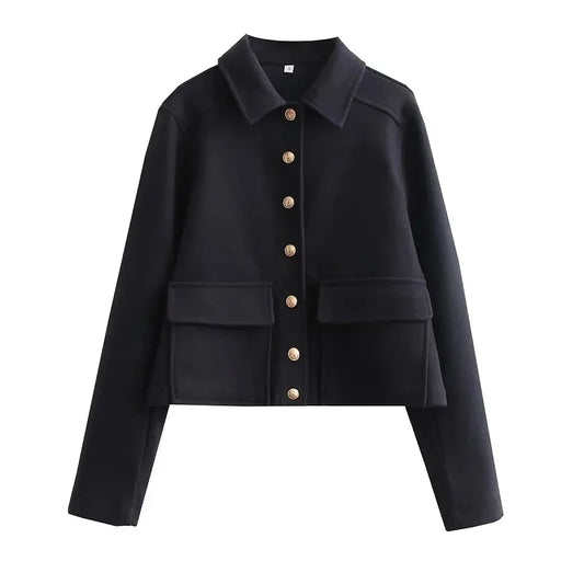 Haya Jacket | Women’s Winter Cropped Button Jacket