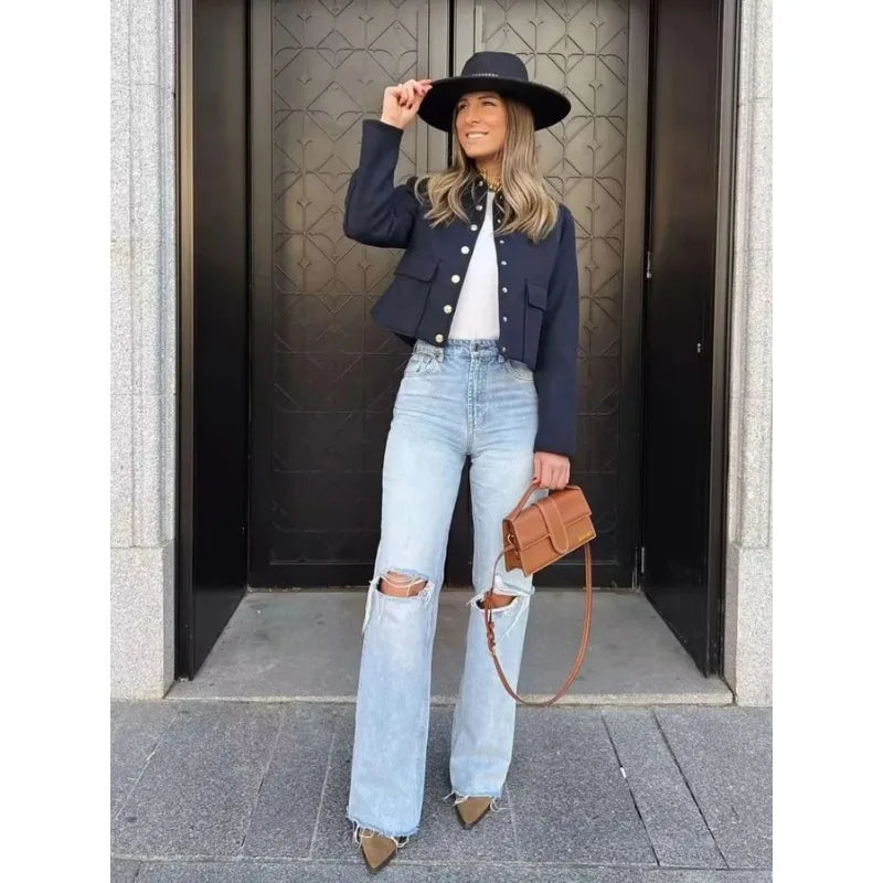 Haya Jacket | Women’s Winter Cropped Button Jacket