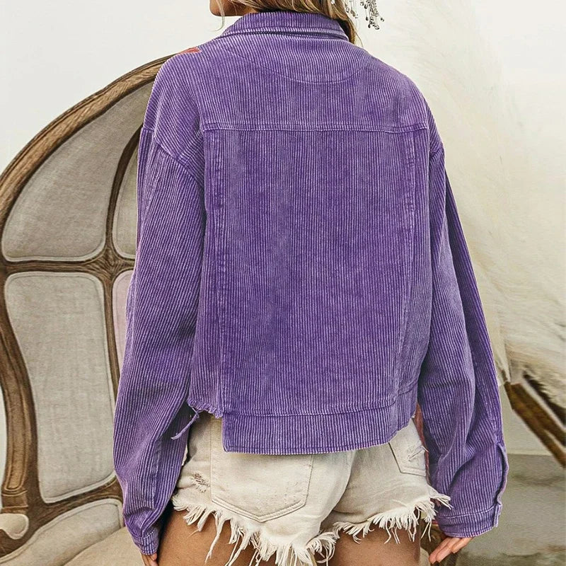 Wareen Jacket | Women’s Autumn Embroidered Corduroy Jacket