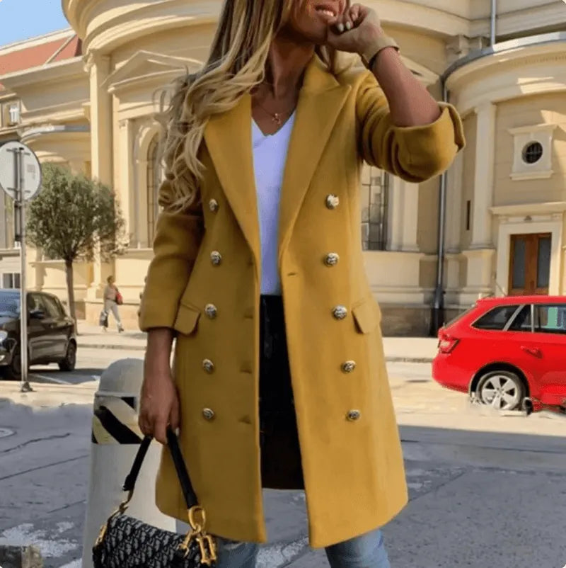 Taryn Coat | Autumn Double-Breasted Chic Coat