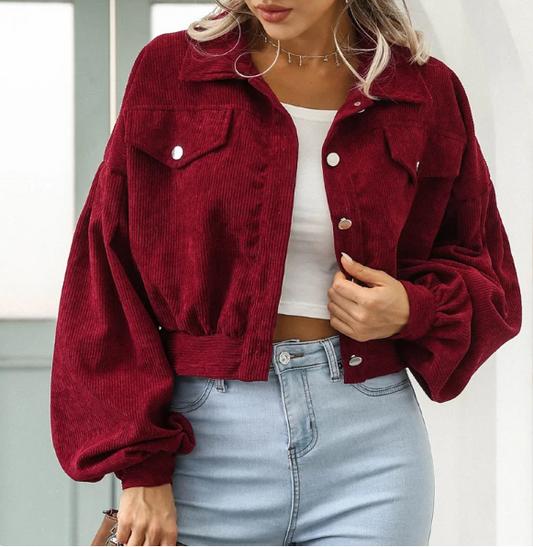 Wysonia Jacket | Women’s Autumn Cropped Corduroy Jacket