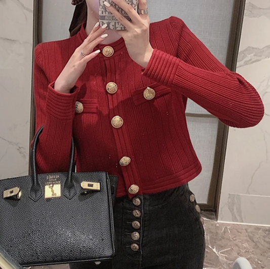 Wiktoria Cardigan | Women’s Autumn Knitted Button-Up Cardigan