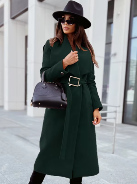 Teyah Coat | Autumn Belted Elegance Coat