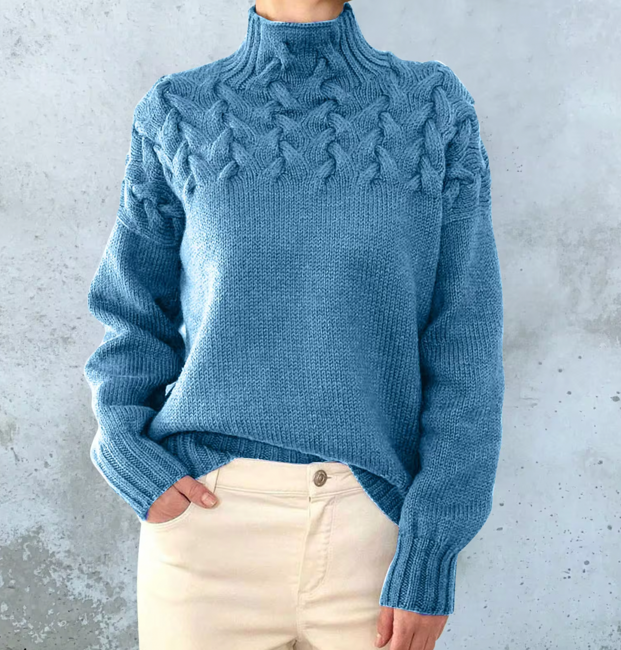 Wisteria Jumper | Women’s Winter High-Neck Cable-Knit Jumper