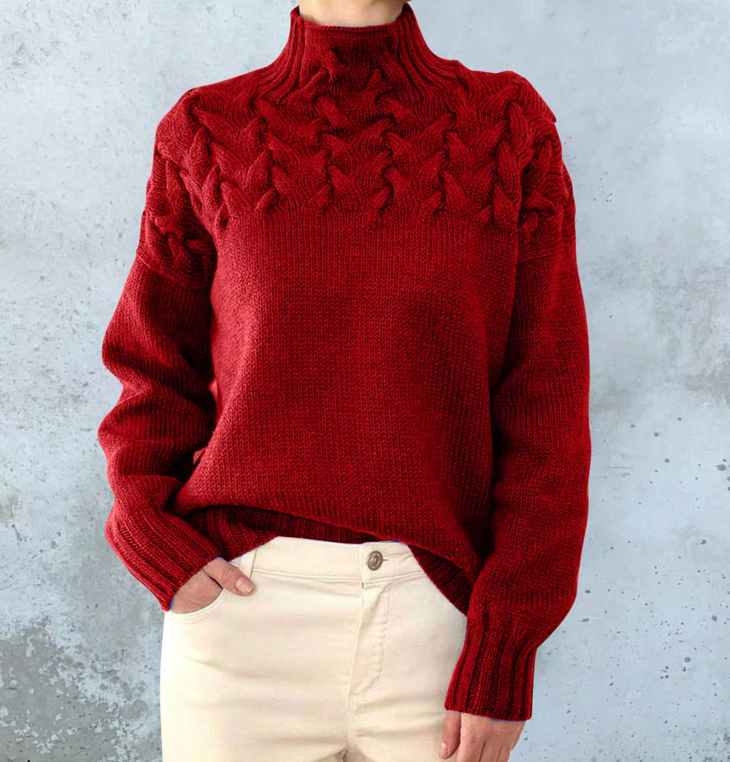 Wisteria Jumper | Women’s Winter High-Neck Cable-Knit Jumper