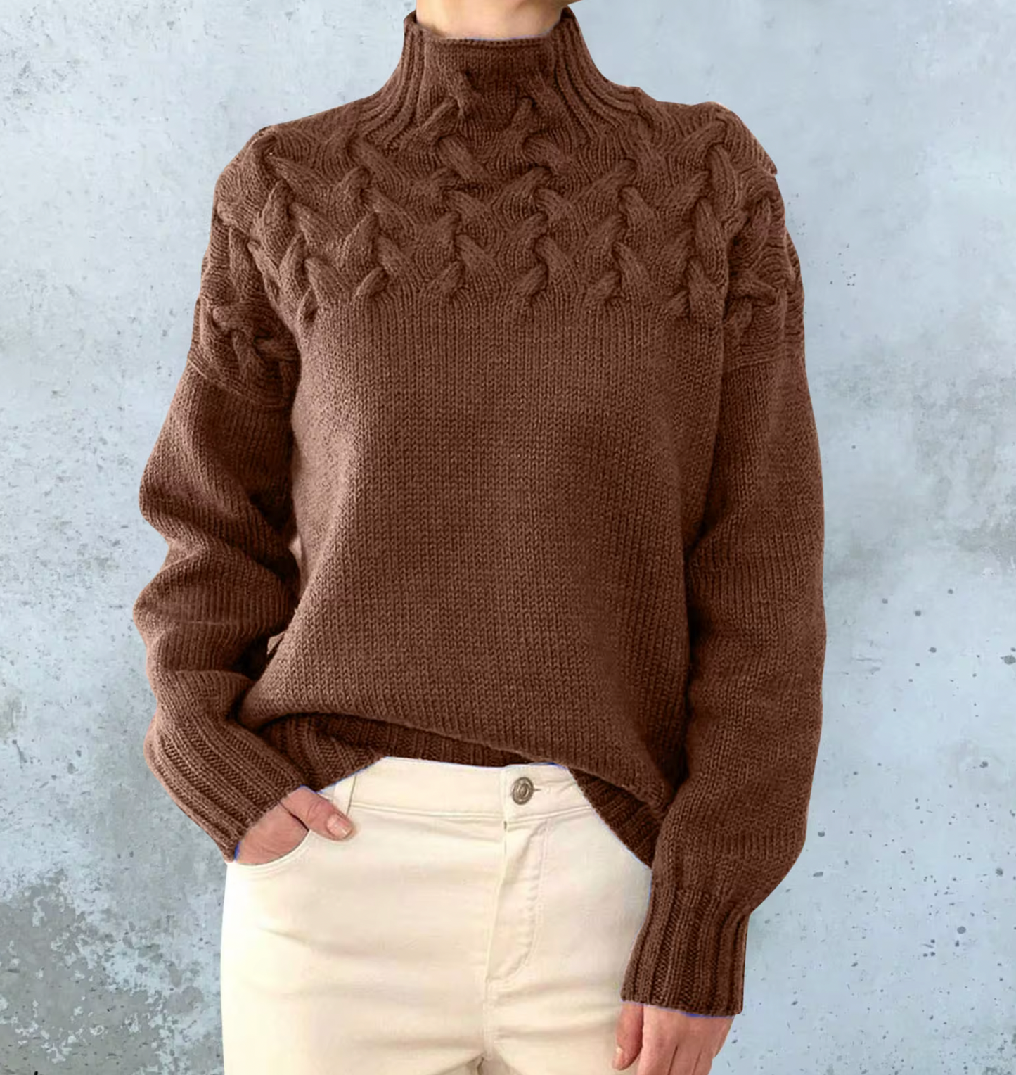 Wisteria Jumper | Women’s Winter High-Neck Cable-Knit Jumper
