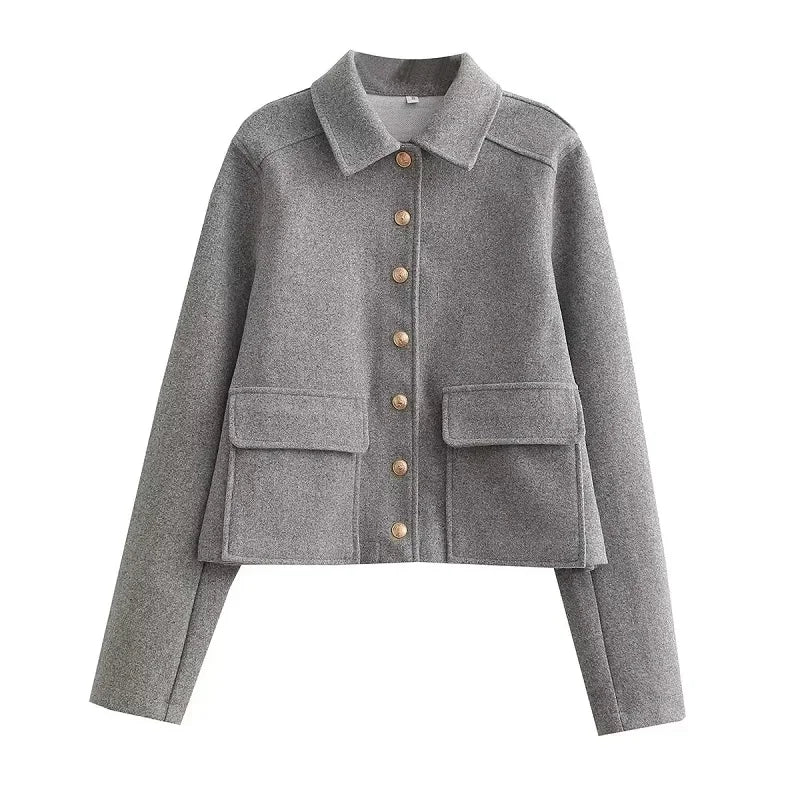 Haya Jacket | Women’s Winter Cropped Button Jacket